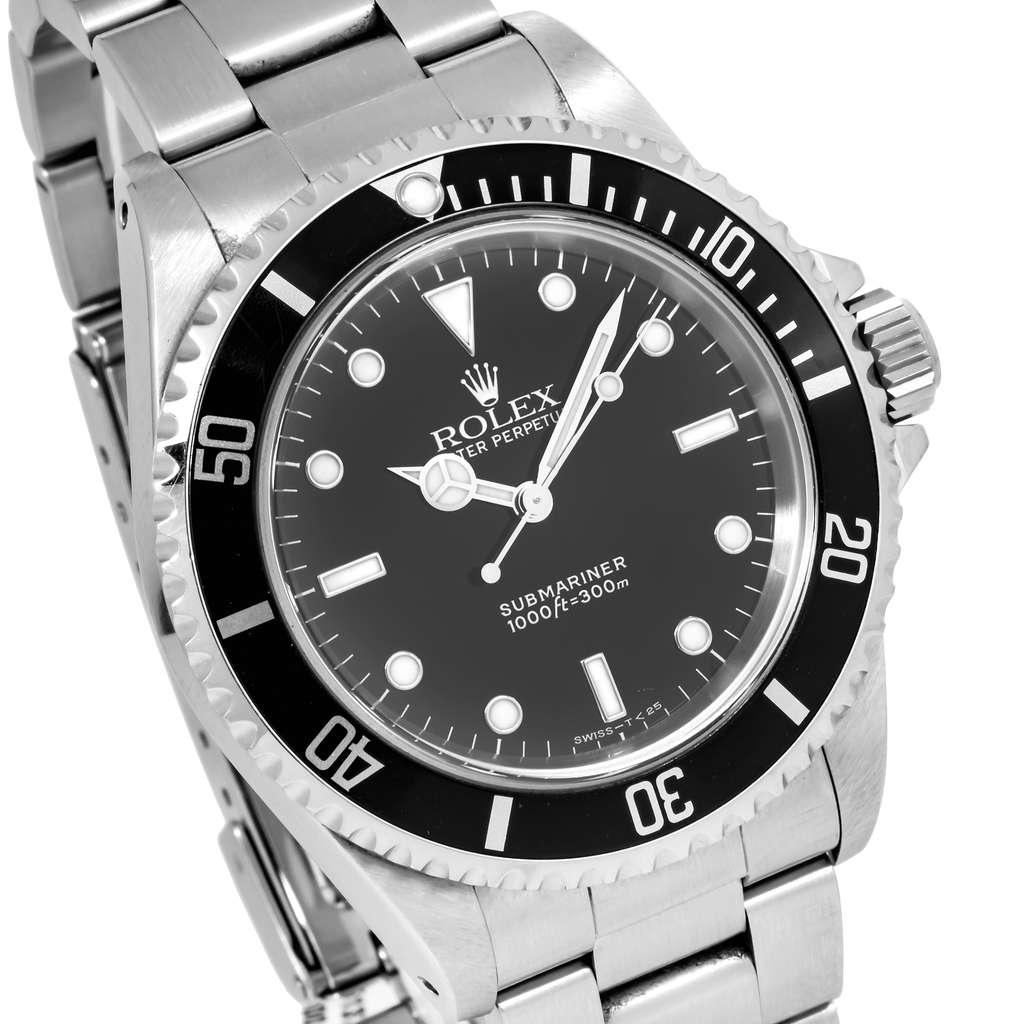 Pre-Owned Rolex Submariner No Date Stainless Steel Black Dial & Aluminum Bezel Oyster Bracelet 14060