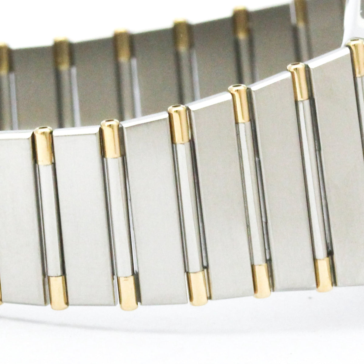 Pre-Owned OMEGA Constellation 18K Gold Steel Quartz Mens Watch 396.1080 Polished