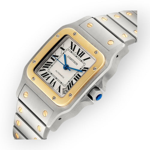 Pre-Owned Cartier Santos Galbee XL W20099C4 Steel Yellow Gold Mens Watch