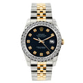 Pre-Owned Rolex Datejust 26mm Black Dial Two-Tone Bracelet Watch With Diamond Bezel