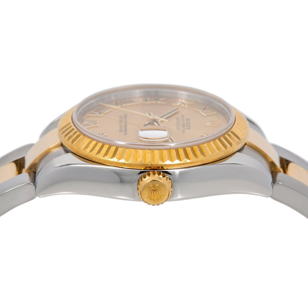 Pre-Owned Rolex Datejust 31MM 178243 Champagne Roman Dial Fluted Bezel Two Tone Yellow Gold Oyster Bracelet