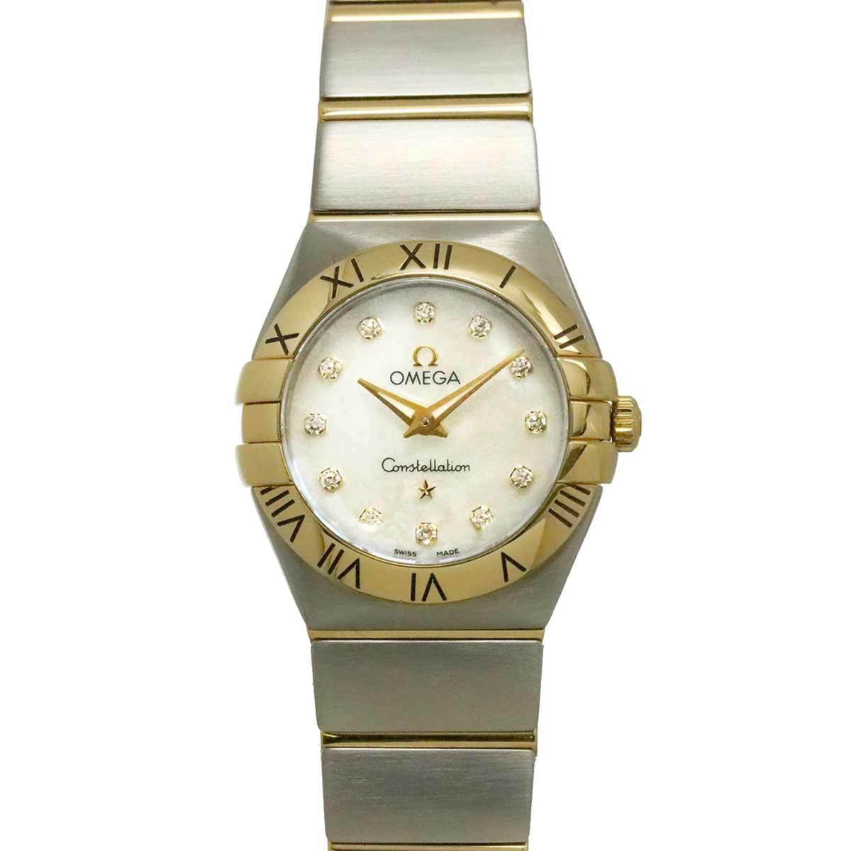 Pre-Owned Omega Constellation Polished Two-Tone 123 20 24 60 55 002 Ladies' Watch 12P Diamond...