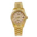 Pre-Owned Rolex Datejust 68278 31mm Champagne Diamond Dial 18k Yellow Gold President Bracelet Watch