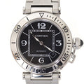 Pre-Owned Cartier Pasha Seatimer W31077M7 Men's Watch, Black Dial, Stainless Steel, Automatic...