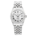 Pre-Owned Rolex Datejust 16014 36 mm White Diamond Dial Stainless Steel Jubilee Bracelet Men’s Watch