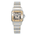 Pre-Owned Cartier Santos Galbée 24MM W20012C4 Ivory Roman Dial Yellow Gold Bezel Two Tone Yellow Gold Bracelet
