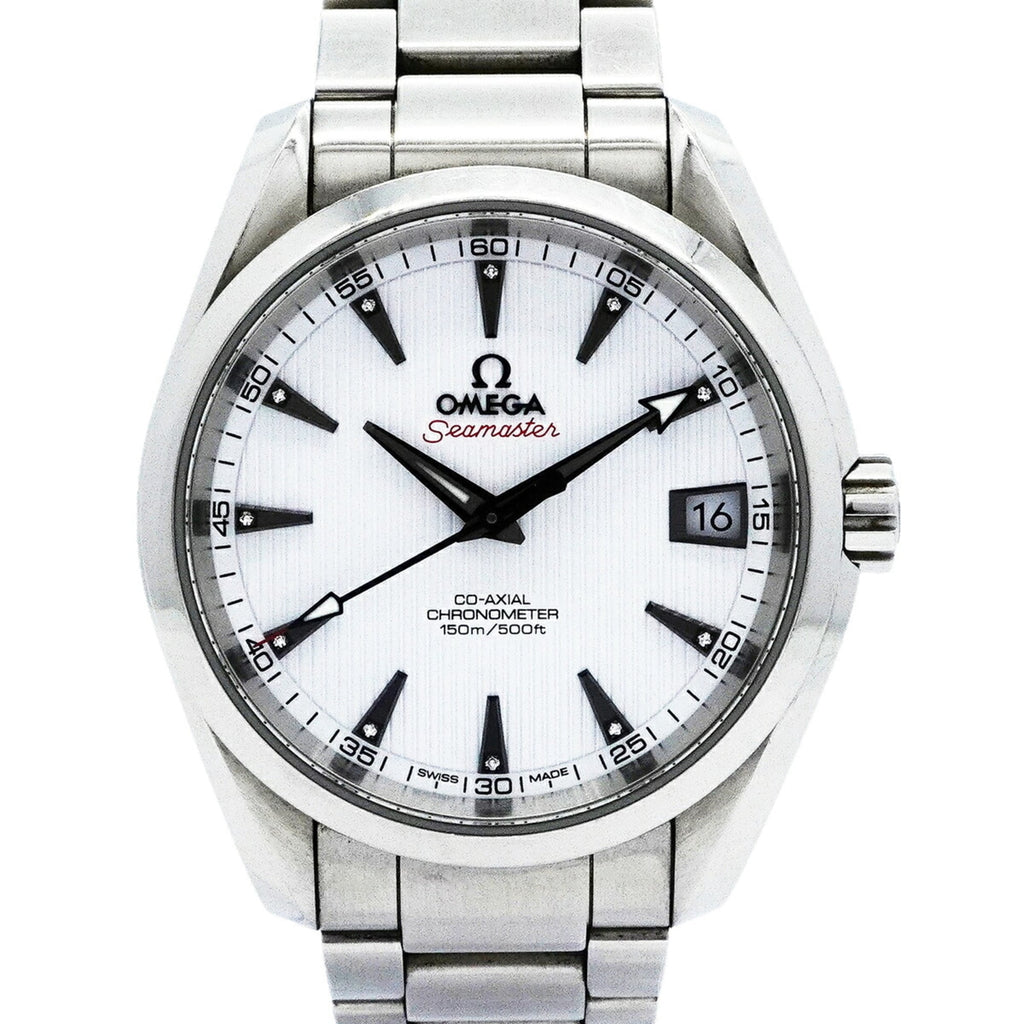 Pre-Owned Omega Seamaster Aqua Terra 11-Diamond Watch 231.10.39.21.54.001 White Dial Men's