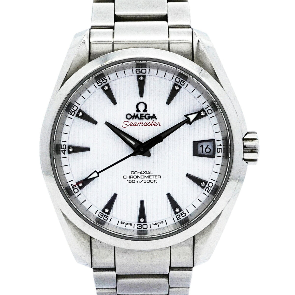 Pre-Owned Omega Seamaster Aqua Terra 11-Diamond Watch 231.10.39.21.54.001 White Dial Men's