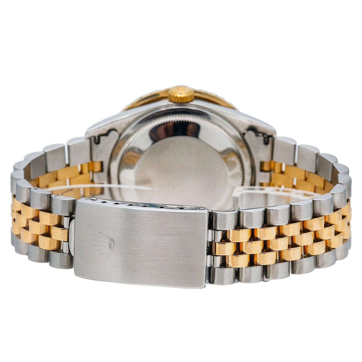 Pre-Owned Rolex Datejust 36MM 16233 Diamond Paved Blue Eastern Arabic Dial Diamond Bezel Two Tone Yellow Gold Jubilee Bracelet 4.75ct