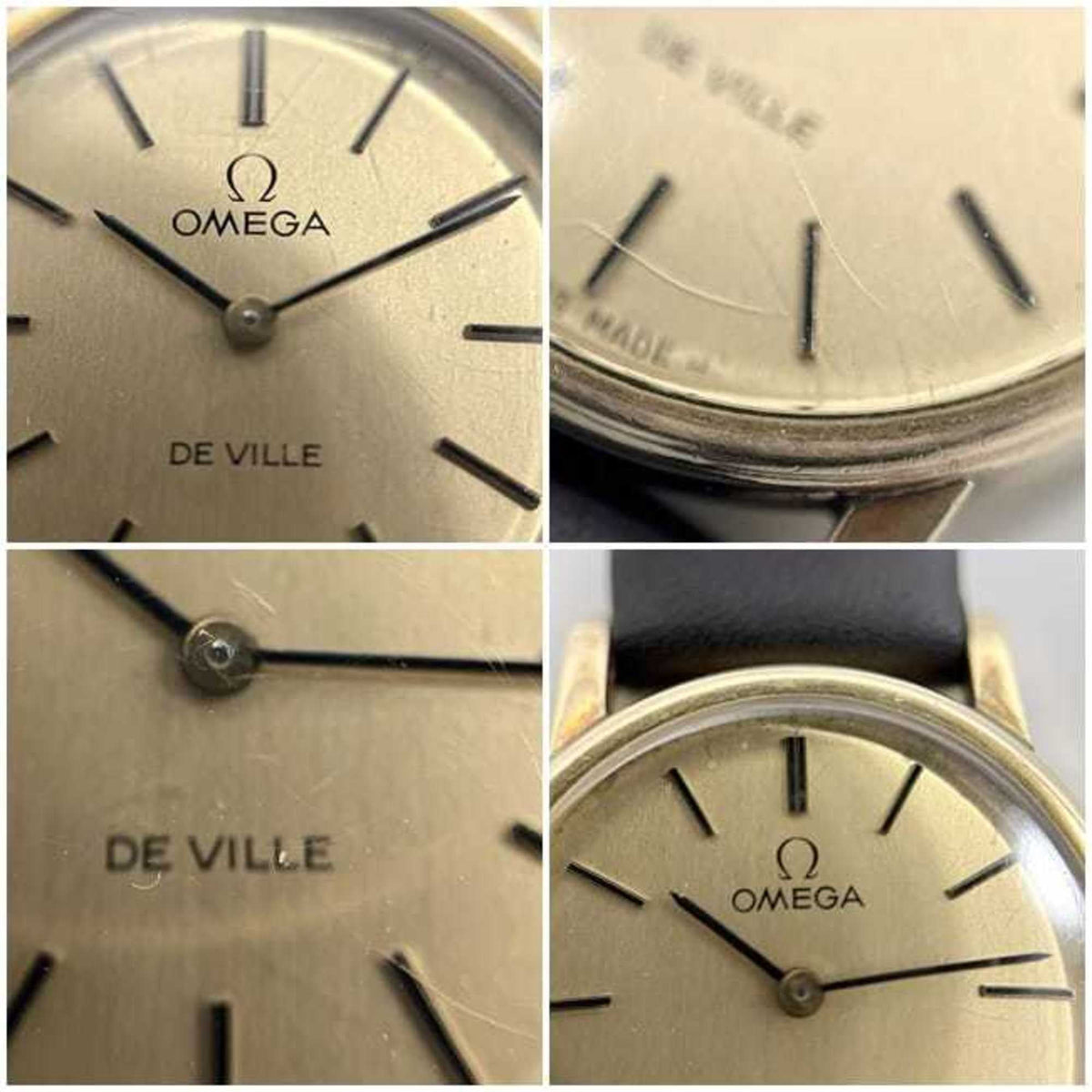 Pre-Owned Omega De Ville Watch f-25030 Gold Black Women's SS Leather Manual Winding OMEGA Dial...
