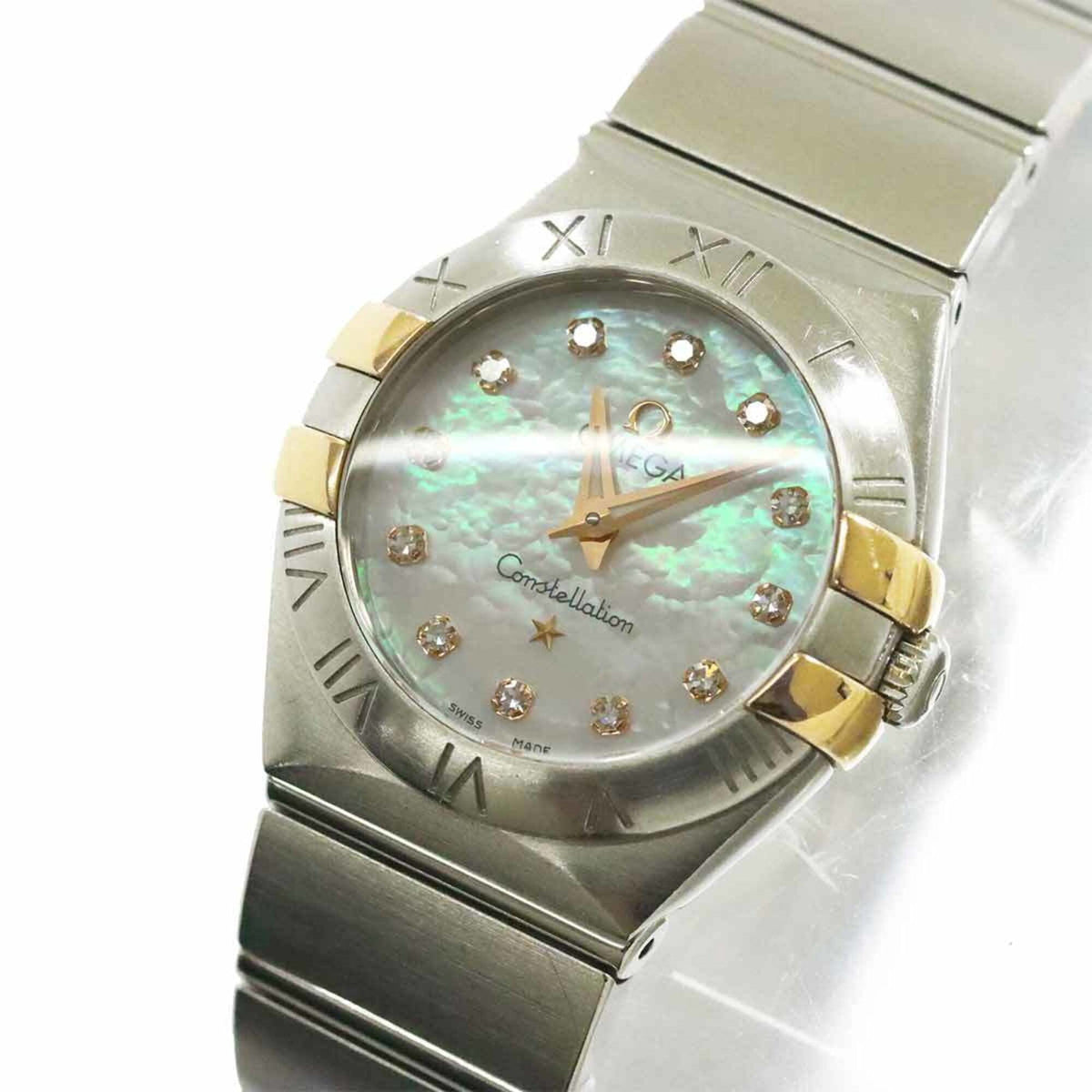Pre-Owned Omega Constellation Brushed Two-Tone 123 20 24 60 55 005 Women's Watch 12P Diamond...