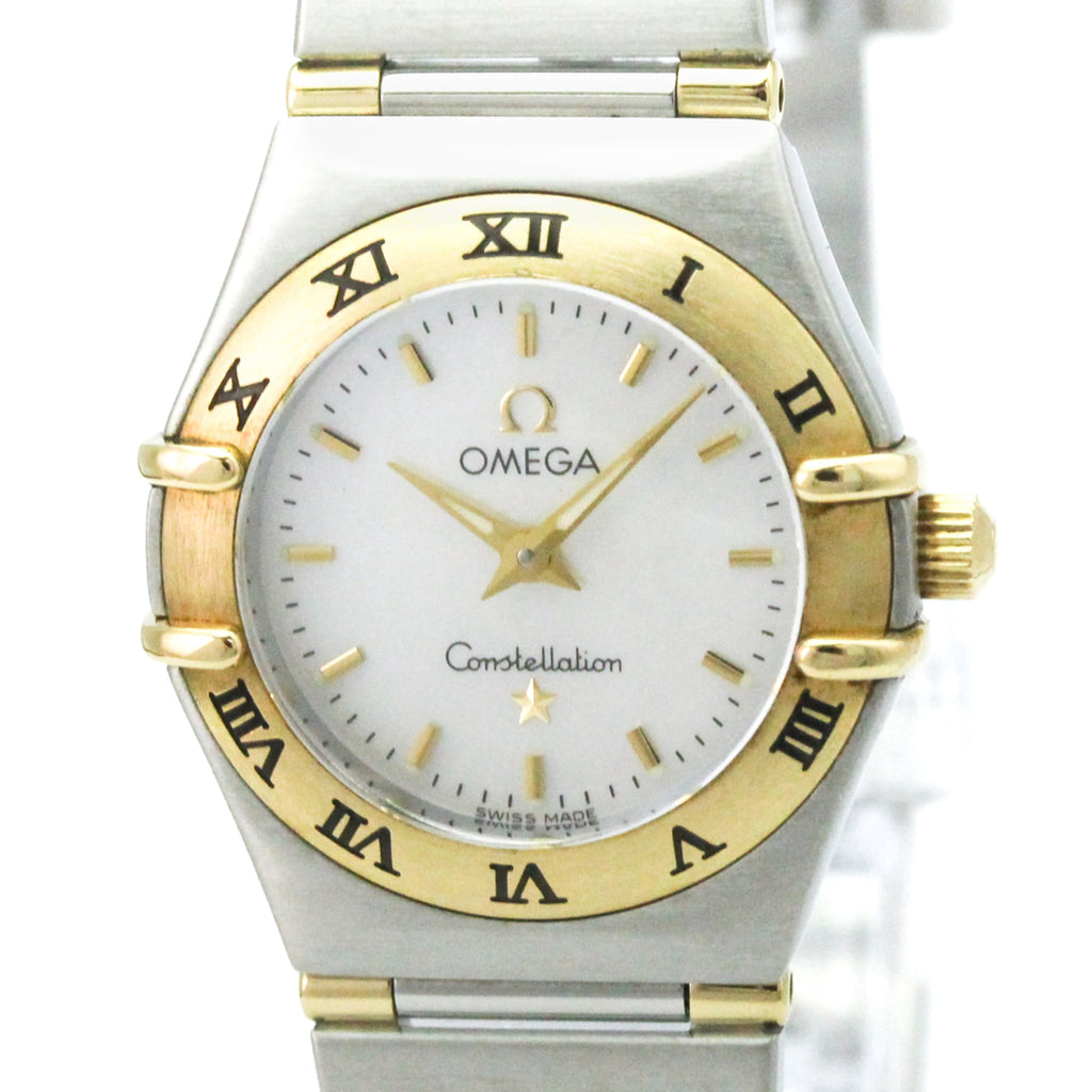 Pre-Owned OMEGA Constellation MOP 18K Gold Steel Ladies Watch 1362.70 Polished