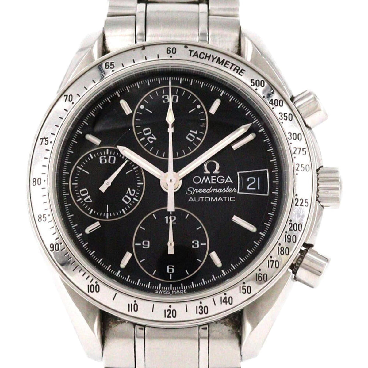 Pre-Owned Omega Speedmaster Date 3513.50 Stainless Steel Automatic Watch