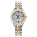Pre-Owned Rolex Datejust 26MM 69173 Mother of Pearl Diamond Dial Diamond Bezel Two Tone Yellow Gold Jubilee Bracelet 2.75ct