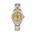 Pre-Owned Rolex Datejust 26MM 6917 Champagne Diamond Dial Diamond Bezel Two Tone Yellow Gold Oyster Bracelet 0.9ct