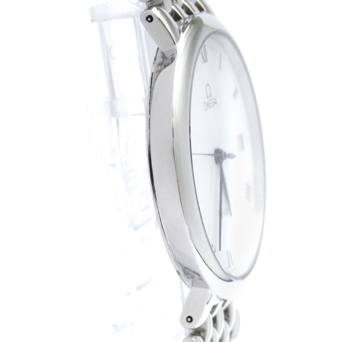 Pre-Owned OMEGA De Ville Quartz Stainless Steel Mens Watch 7520.23 Polished