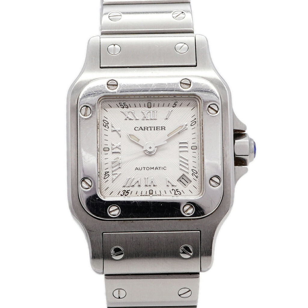 Pre-Owned Cartier Santos Galbee SM W20040D6 Silver Dial Women's Watch