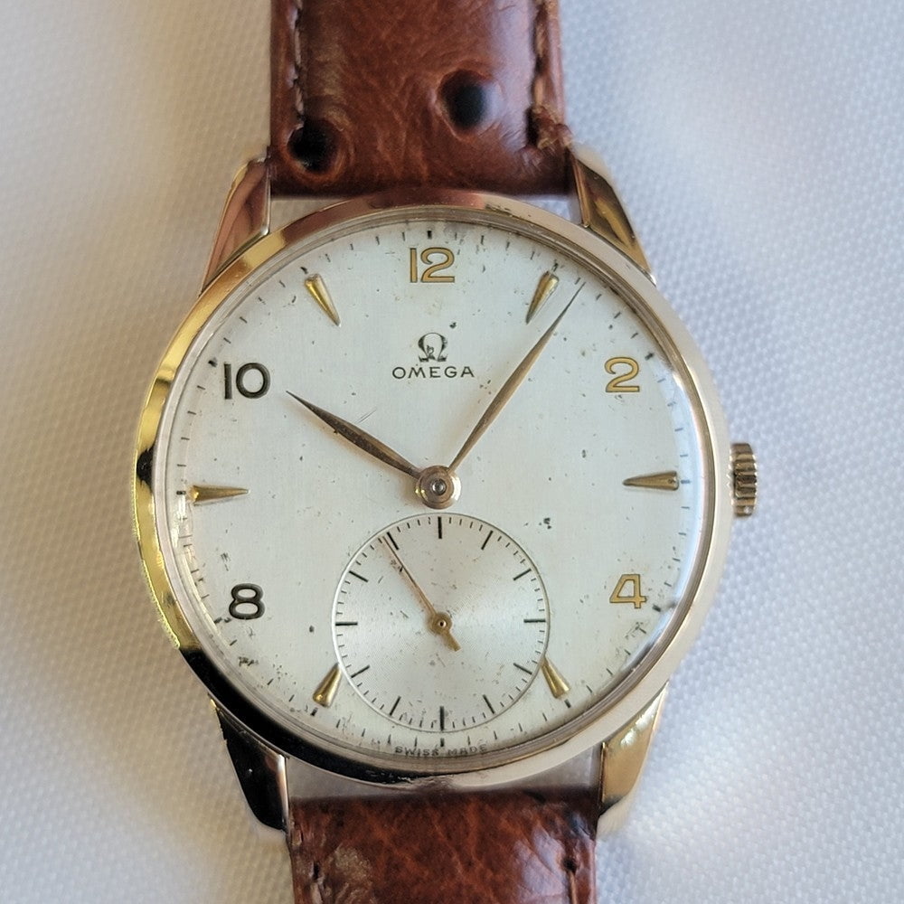 Pre-Owned Omega Ref 2497-2 80 Micron Gold Capped Mens 1940s 35mm Vintage Manual Wind RA702