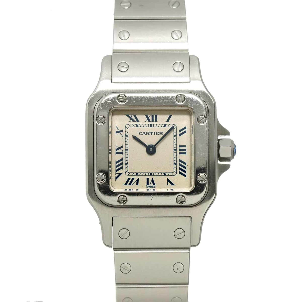 Pre-Owned Cartier Santos Galbee SM W20017D6 Women's Watch, Ivory, Quartz Watch