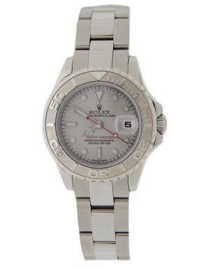 Pre-Owned Ladies 29mm Rolex Stainless Steel Platinum Yacht-Master Watch 169622