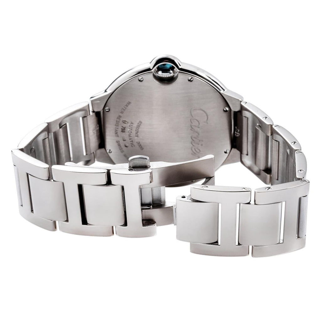 Pre-Owned Cartier Ballon Bleu 42MM W69013Z2 Silver Roman Dial Stainless Steel Bracelet