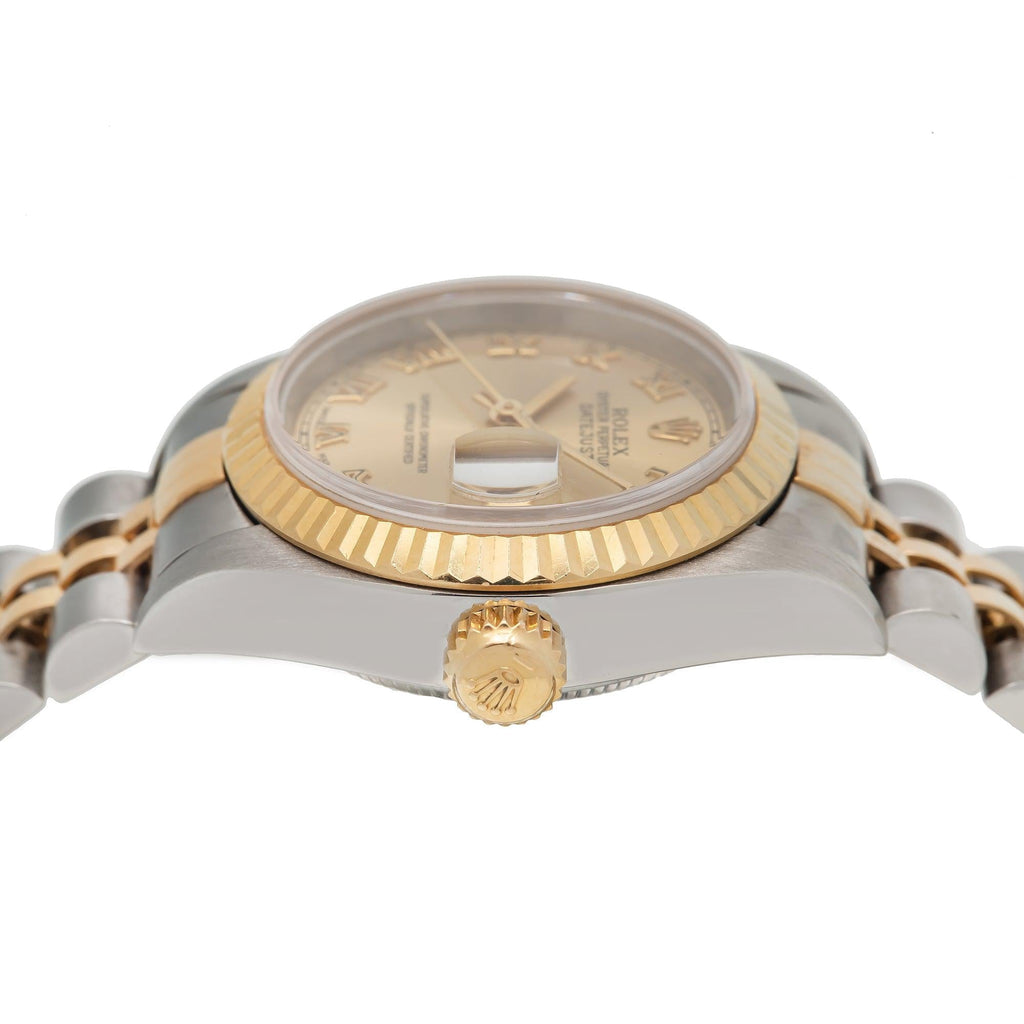 Pre-Owned Rolex Datejust 26MM 6917 Champagne Roman Dial Fluted Bezel Two Tone Yellow Gold Jubilee Bracelet