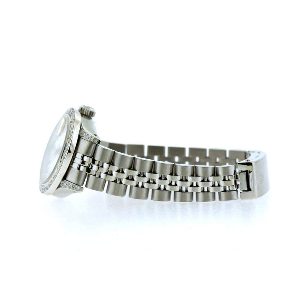 Pre-Owned Rolex Datejust 26MM 6916 Black Diamond Dial Diamond Bezel Stainless Steel Jubilee Bracelet 1.2ct