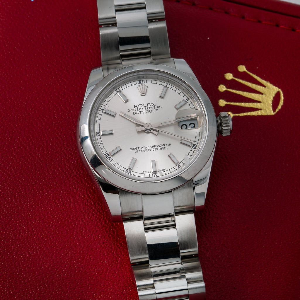Pre-Owned Rolex Datejust 31MM 178240 Silver Dial Smooth Bezel Stainless Steel Oyster Bracelet