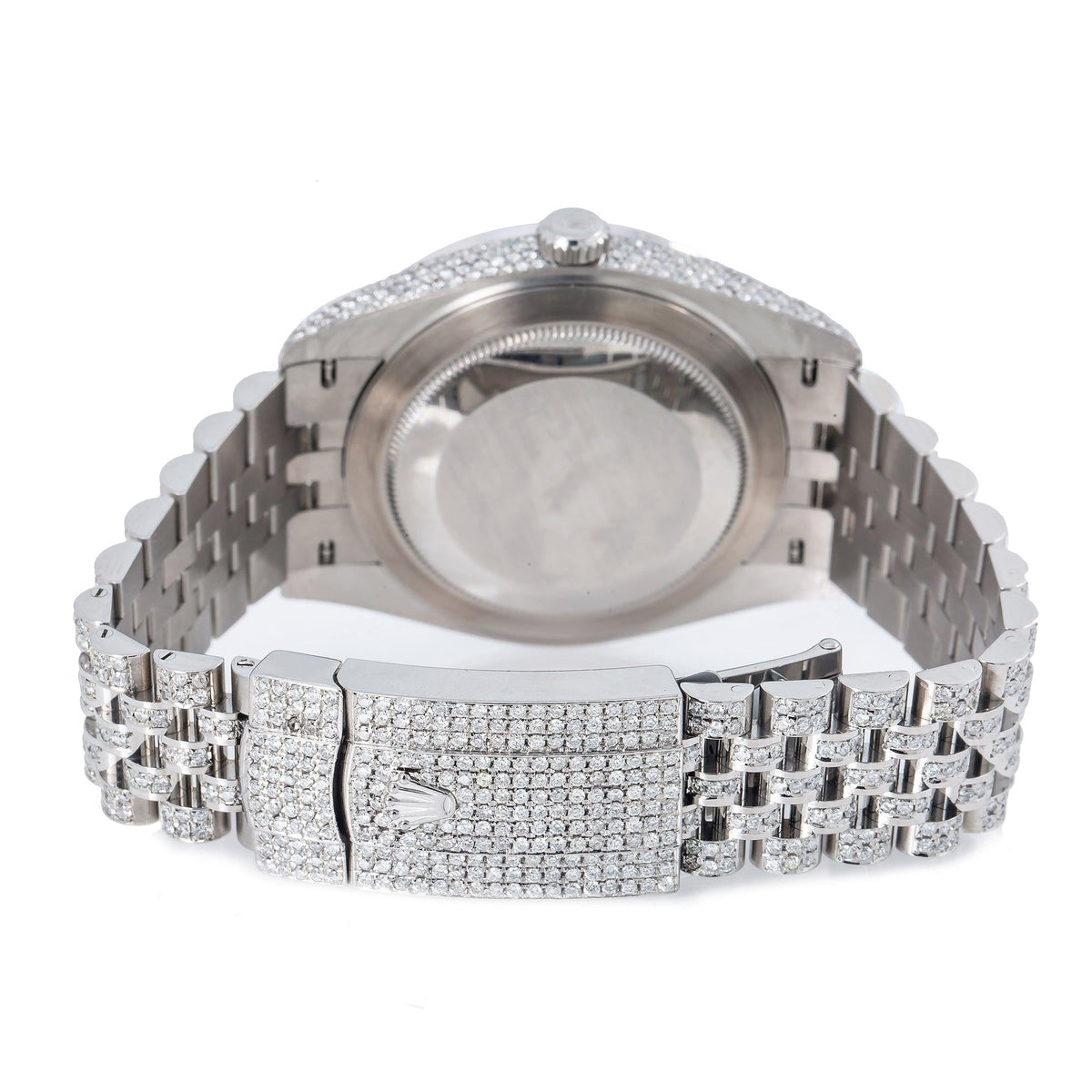 Pre-Owned Rolex Datejust 41MM 126300 Diamond Paved Rainbow Eastern Arabic Dial Rainbow Gemstone Bezel Stainless Steel Full Diamond Jubilee Bracelet 14.75ct