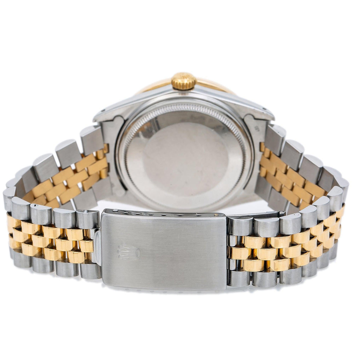 Pre-Owned Rolex Datejust 36MM 16013 Blue Diamond Dial Diamond Bezel Two Tone Yellow Gold Jubilee Bracelet 2ct