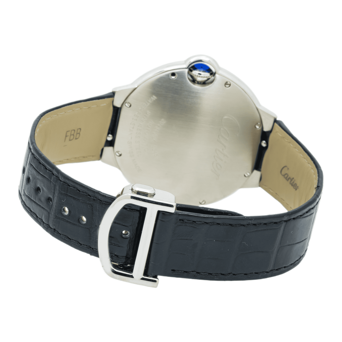 Pre-Owned Cartier Ballon Bleu Automatic Watch W69012Z4 Stainless Steel with Leather Bracelet