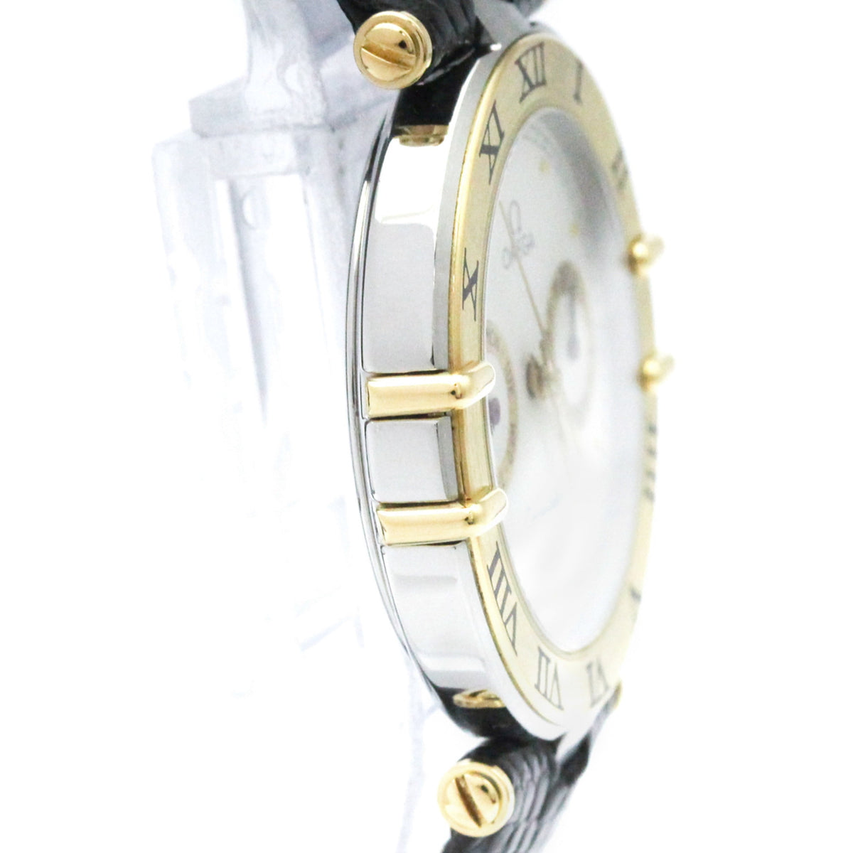 Pre-Owned OMEGA Constellation Day date 18K Gold Quartz Watch 196.1070 Polished