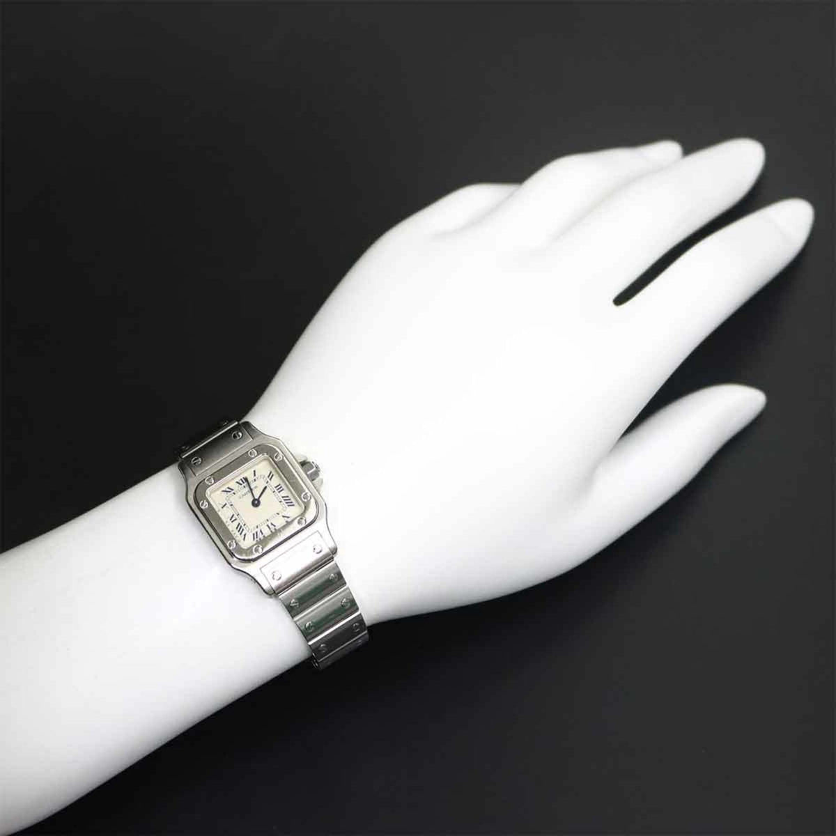 Pre-Owned Cartier Santos Galbee SM W20017D6 Women's Watch, Ivory, Quartz Watch
