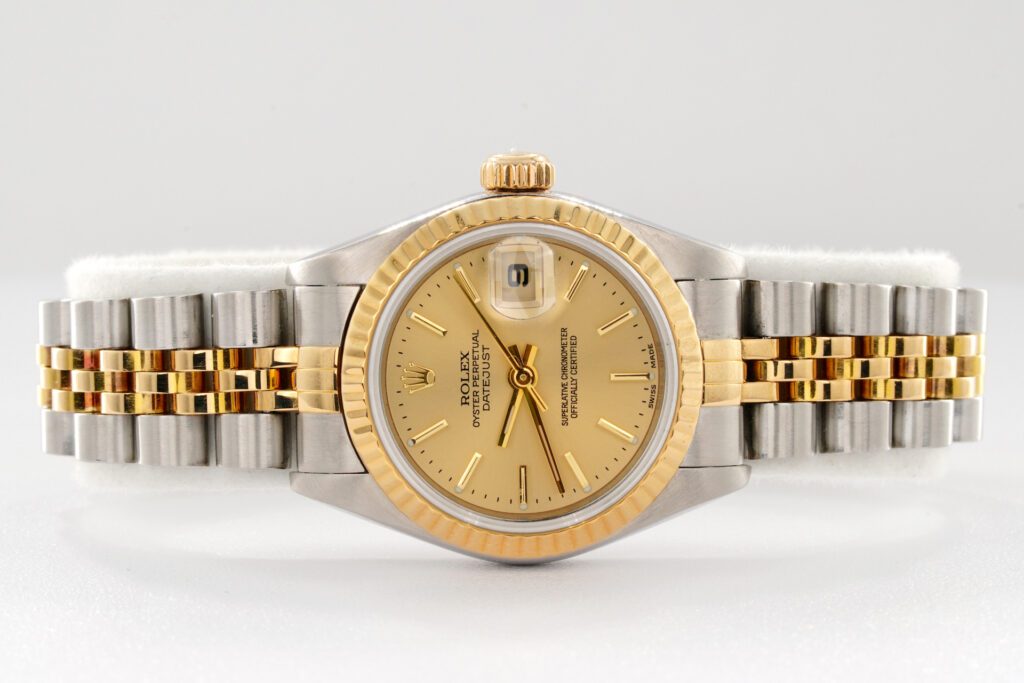 Pre-Owned Ladies Rolex Two-Tone 18K/SS Datejust with Gold Champagne Dial