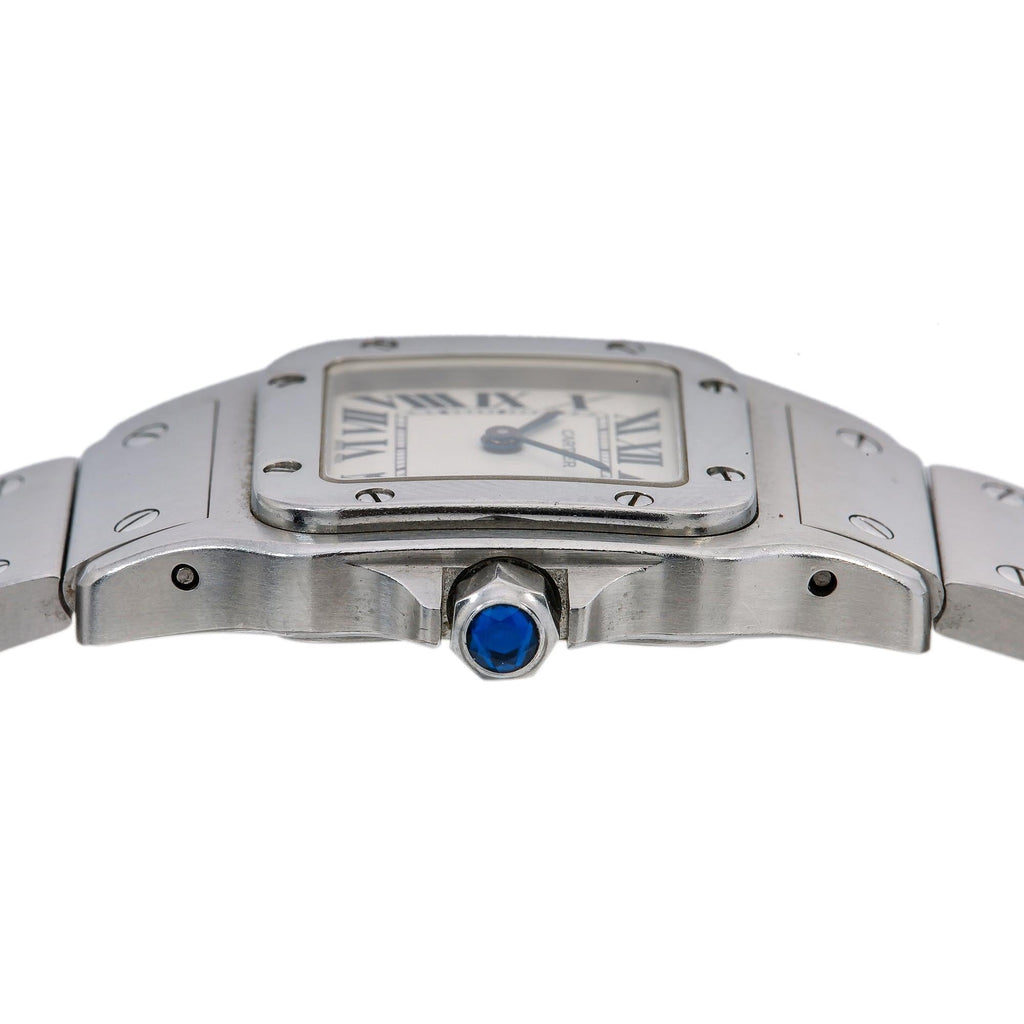Pre-Owned Cartier Santos Galbee W20056D6 24MM White Dial With Stainless Steel Bracelet