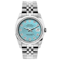 Pre-Owned Rolex Datejust 26 mm Stainless Steel Bracelet Blue Rays Dial Men’s Watch