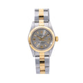 Pre-Owned Rolex Oyster Perpetual 26MM 67183 Gray Arabic Dial Smooth Bezel Two Tone Yellow Gold Oyster Bracelet