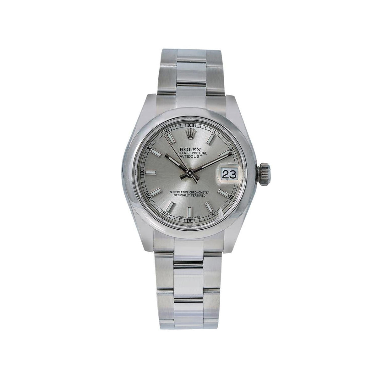 Pre-Owned Rolex Datejust 31MM 178240 Silver Dial Smooth Bezel Stainless Steel Oyster Bracelet