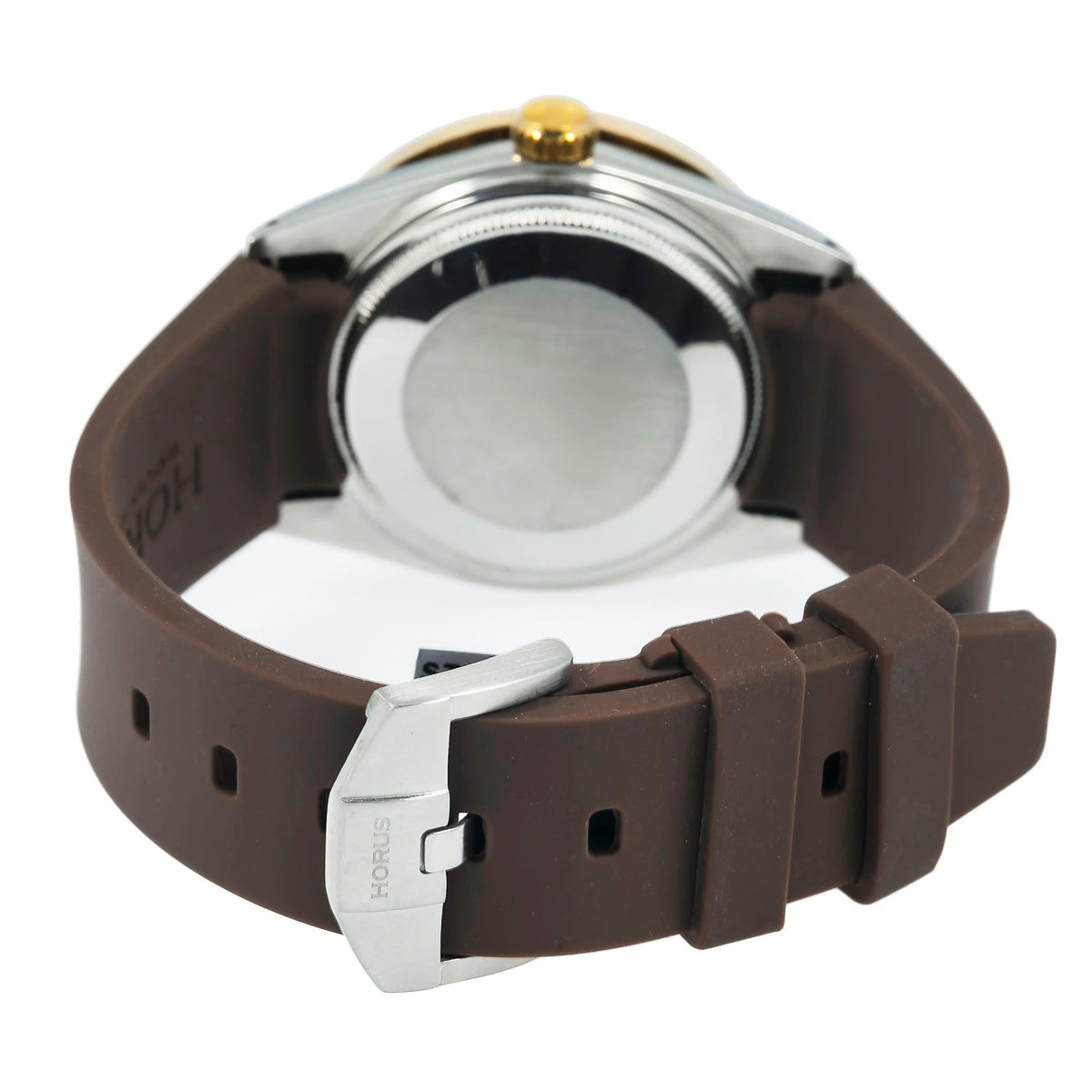 Pre-Owned Rolex Datejust 36MM 1601 Chocolate Roman Diamond Dial Diamond Bezel Brown Rubber Strap