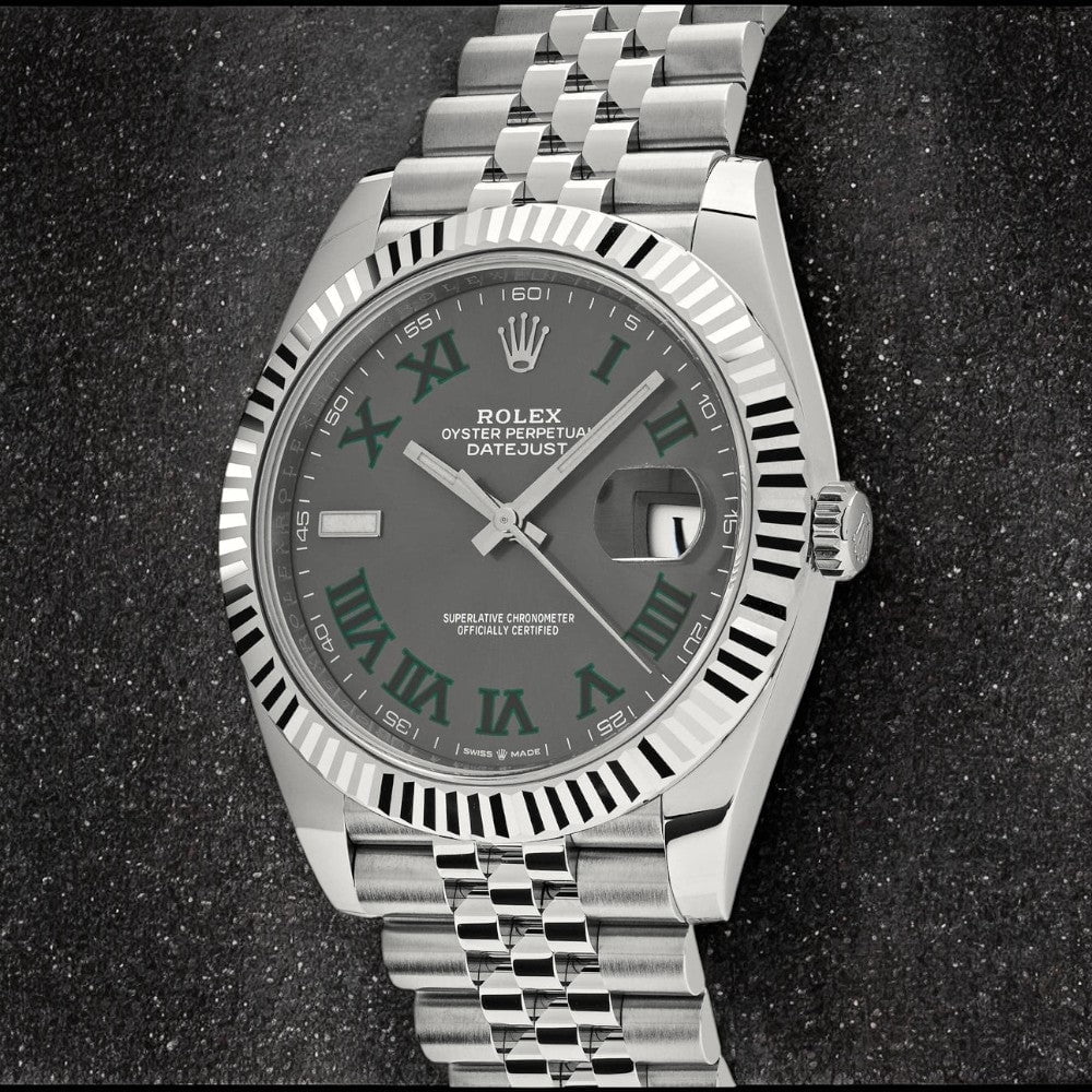 Pre-Owned Rolex Datejust 126334 41mm Wimbledon Dial With Jubilee