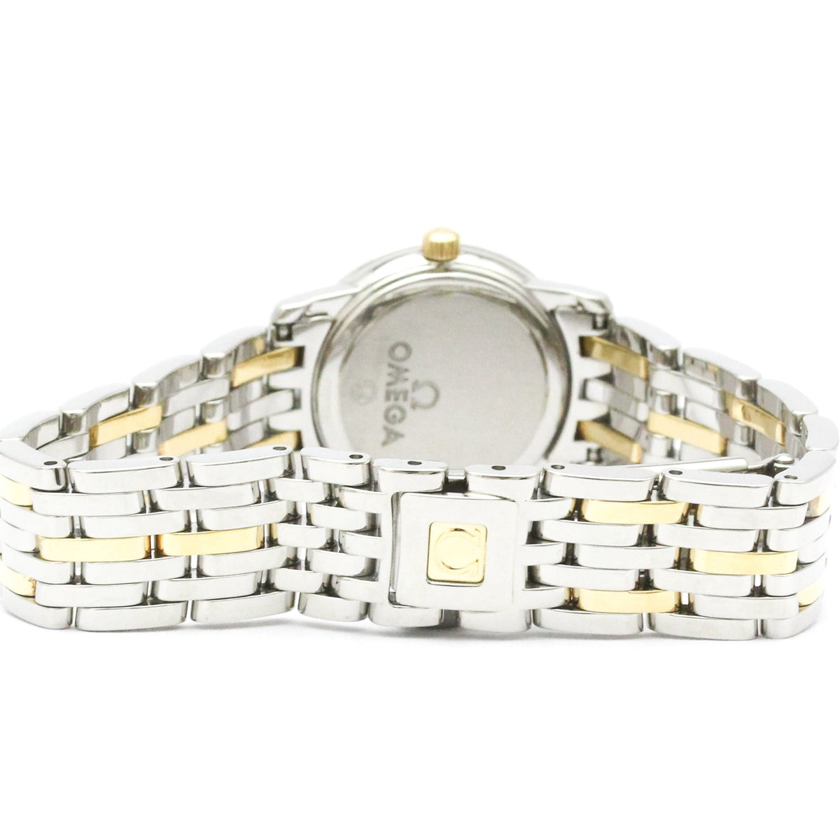 Pre-Owned OMEGA De Ville Prestige MOP 18K Gold Steel Quartz Ladies Watch 424.20.24.60.05.001...
