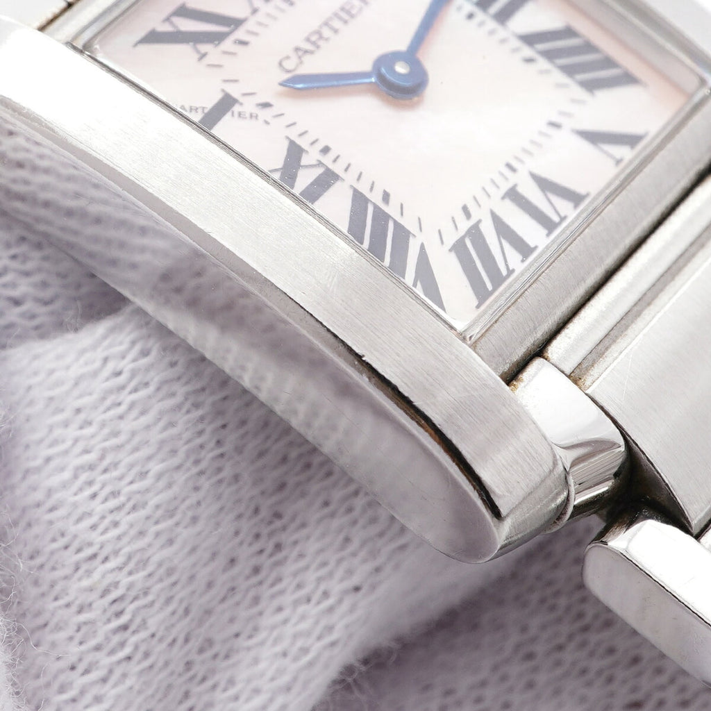 Pre-Owned Cartier Tank Française SM W51028Q3 Pink Dial Women's Watch