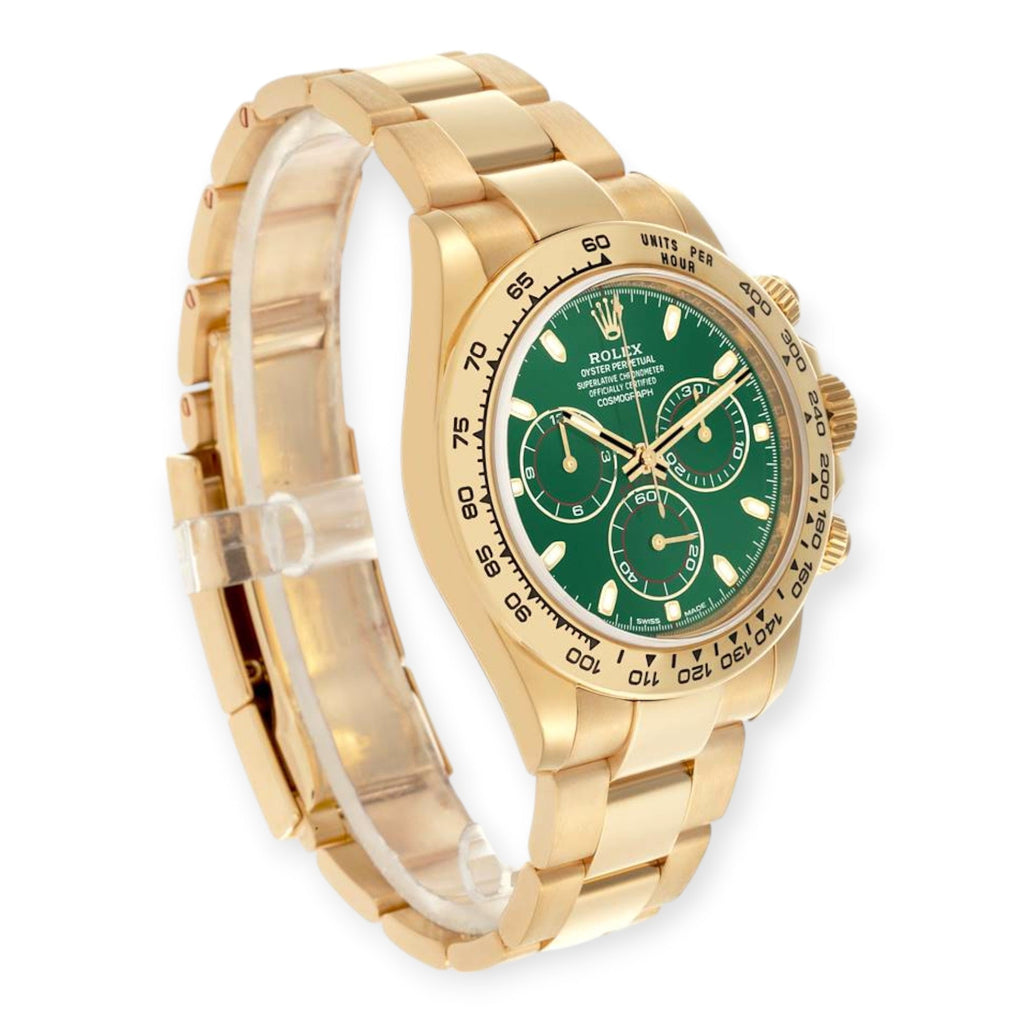 Pre-Owned Rolex Daytona 116508 Yellow Gold Green Dial Mens Watch