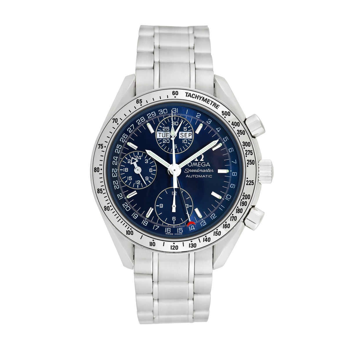 Pre-Owned Omega Men's Speedmaster Day-Date 39mm Stainless Steel Wristwatch