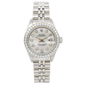 Pre-Owned Rolex Datejust 26MM 6917 White Mother of Pearl Diamond Dial Diamond Bezel Stainless Steel Jubilee Bracelet