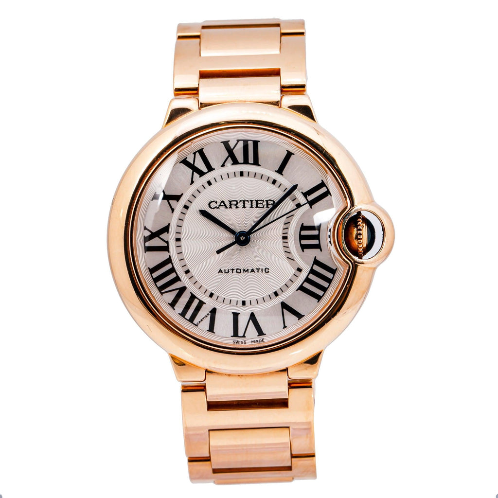 Pre-Owned Cartier Ballon Bleu W69004Z2 36MM White Dial With Rose Gold Bracelet