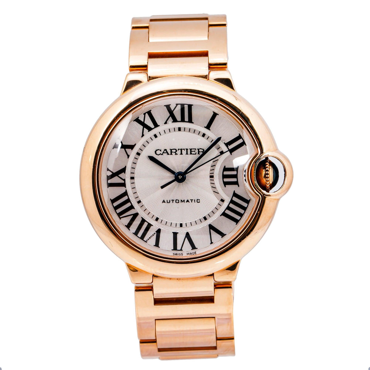 Pre-Owned Cartier Ballon Bleu W69004Z2 36MM White Dial With Rose Gold Bracelet