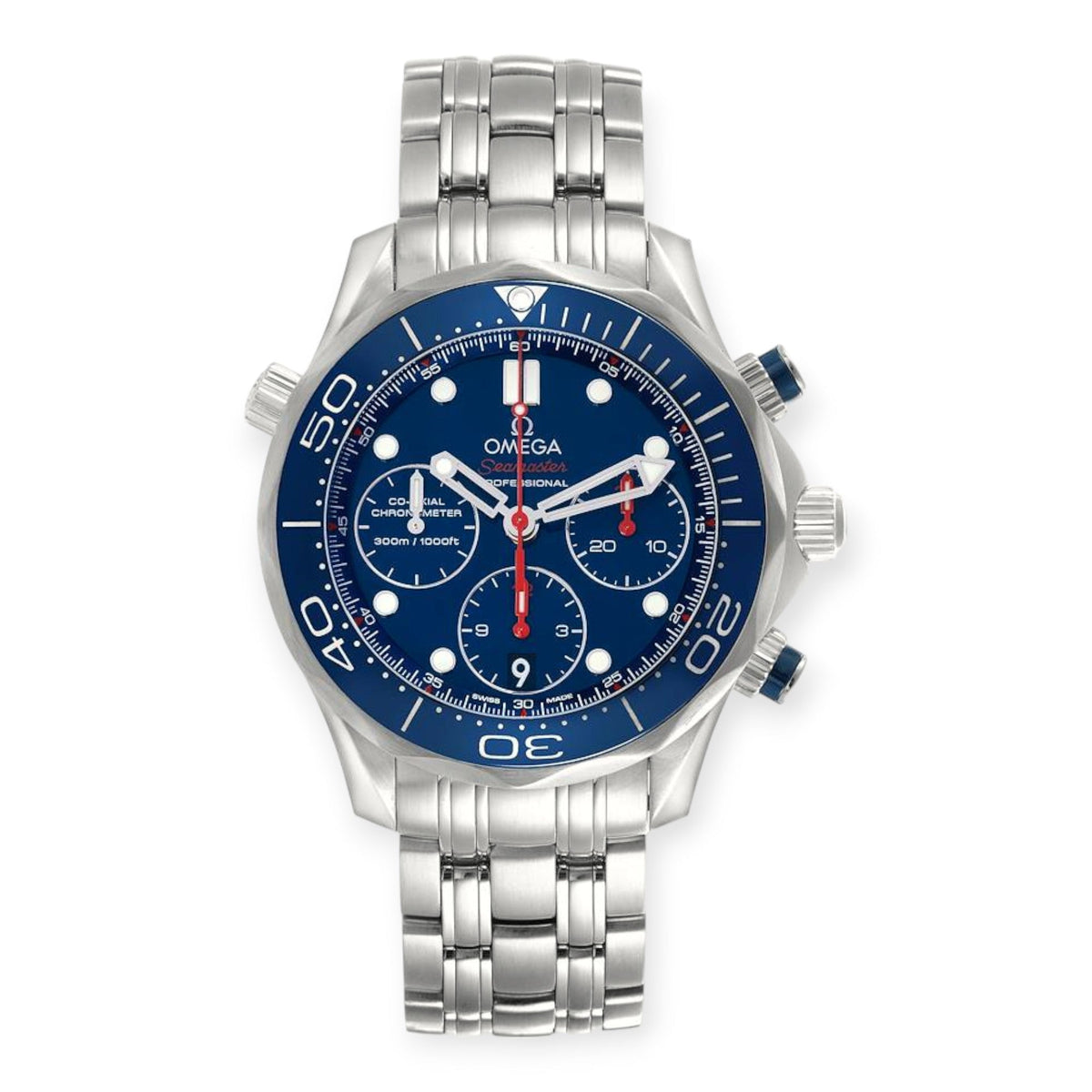 Pre-Owned Omega Seamaster Diver 300M 44 Blue Dial 212.30.42.50.03.001 Mens Watch