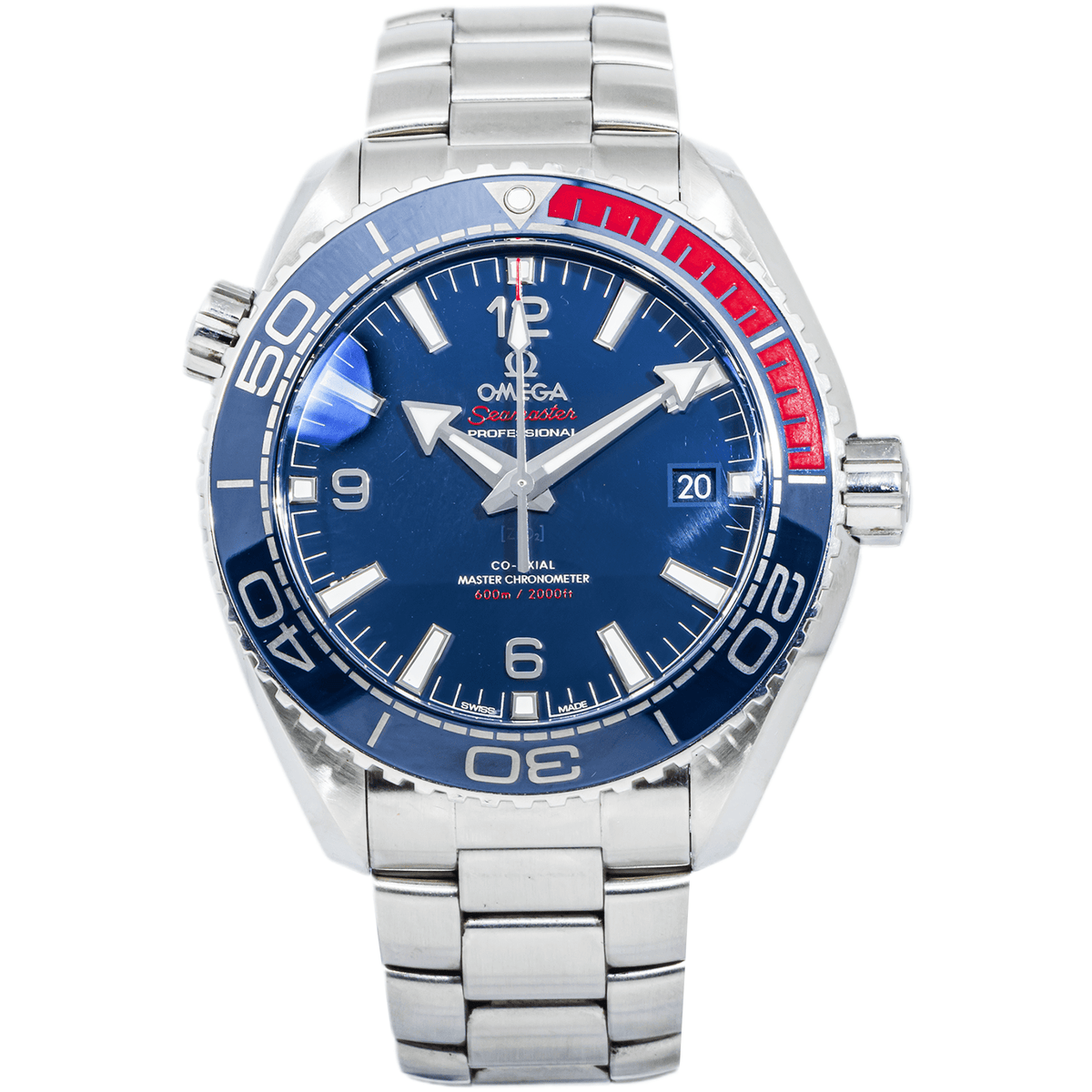 Pre-Owned Omega Seamaster Planet Ocean 600M 43.5mm Blue Dial Stainless Steel Bracelet Watch