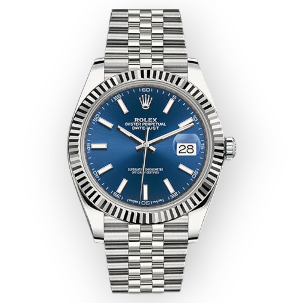 Pre-Owned Rolex Datejust 126334 41mm Blue Dial With Jubilee